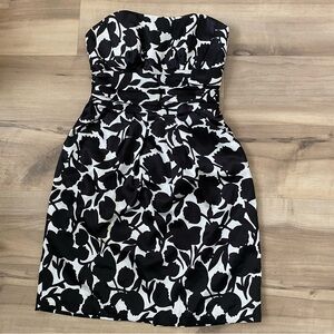 David's Bridal Strapless Black and White Dress